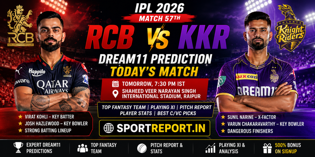 RCB vs KKR Dream11 Prediction Today