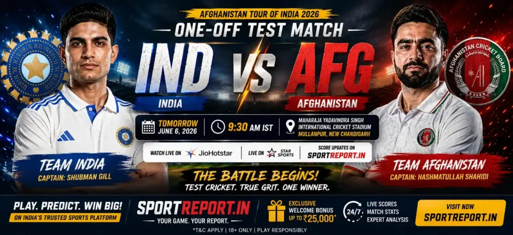 Ind vs Afg Banner by Sportreport.in