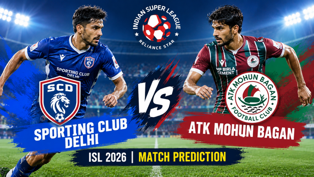 Current image: SportReport Sporting Club Delhi vs ATK Mohun Bagan ISL 2026 Prediction