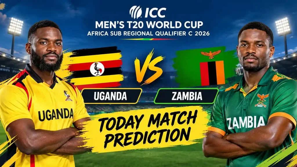 Uganda vs Zambia T20 World Cup 2026 match prediction on SportReport.in.